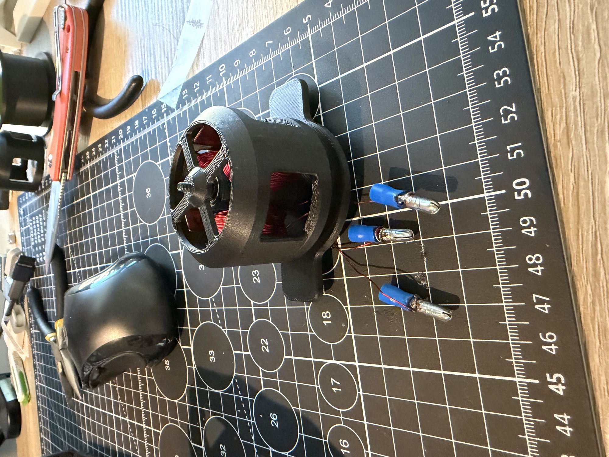 Hand-built 3N4P brushless outrunner motor mounted on its printed base